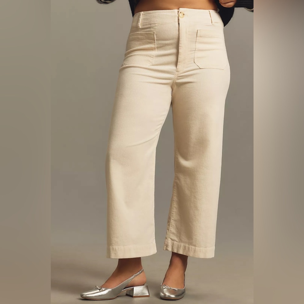 Anthropologie Maeve The Colette Corduroy Crop Wide-Leg Pants - Size 30 - Picture 2 of 12